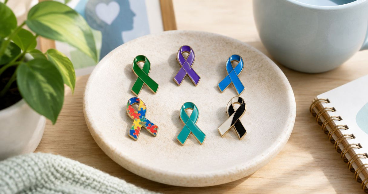 Best awareness ribbon pins for mental health causes 2026
